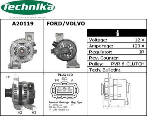 Technika A20119 - Генератор autospares.lv