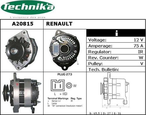 Technika A20815 - Генератор autospares.lv