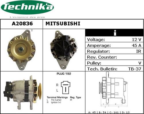 Technika A20836 - Генератор autospares.lv