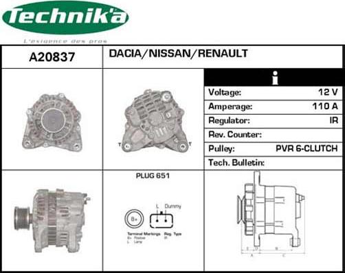 Technika A20837 - Генератор autospares.lv