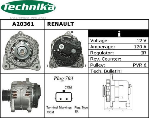 Technika A20361 - Генератор autospares.lv