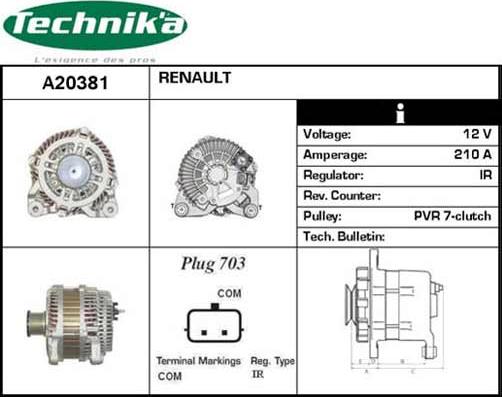 Technika A20381 - Генератор autospares.lv