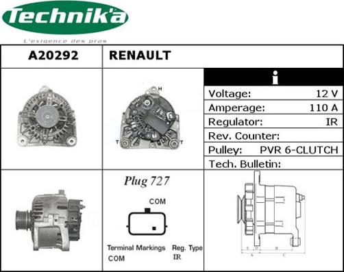 Technika A20292 - Генератор autospares.lv