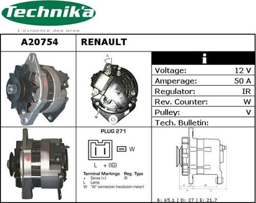 Technika A20754 - Генератор autospares.lv