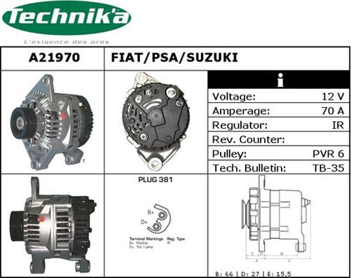 Technika A21970 - Генератор autospares.lv