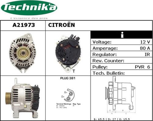 Technika A21973 - Генератор autospares.lv