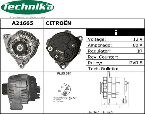 Technika A21665 - Генератор autospares.lv