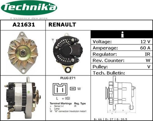 Technika A21631 - Генератор autospares.lv