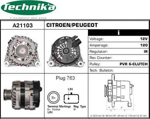 Technika A21103 - Генератор autospares.lv