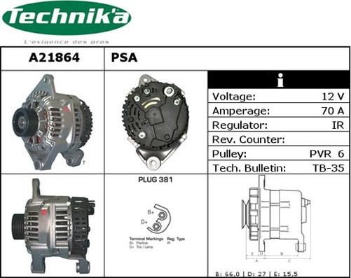 Technika A21864 - Генератор autospares.lv