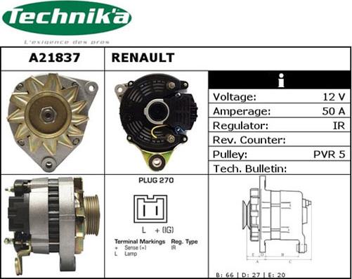 Technika A21837 - Генератор autospares.lv