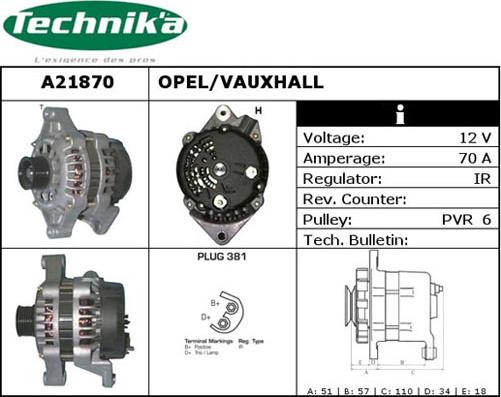 Technika A21870 - Генератор autospares.lv