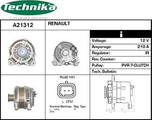 Technika A21312 - Генератор autospares.lv