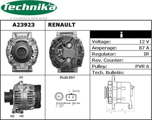 Technika A23923 - Генератор autospares.lv