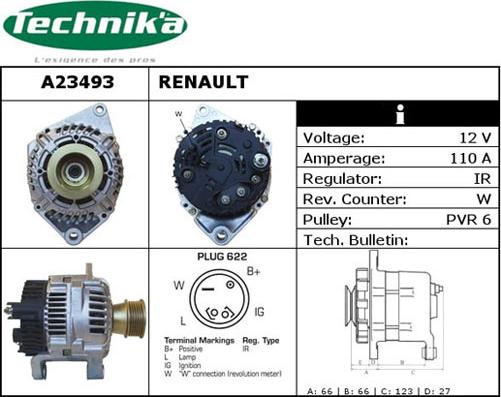 Technika A23493 - Генератор autospares.lv