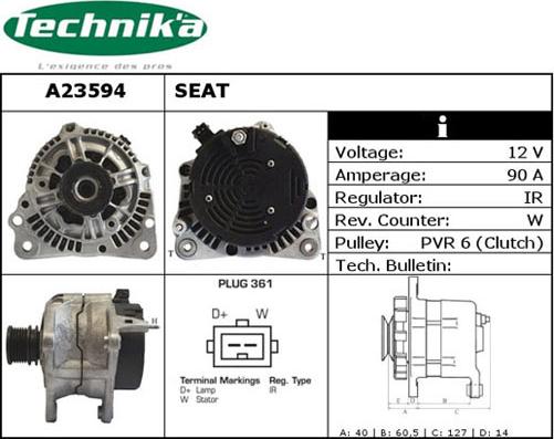 Technika A23594 - Генератор autospares.lv