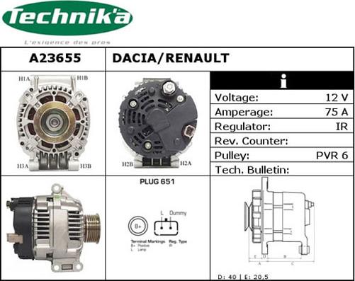 Technika A23655 - Генератор autospares.lv