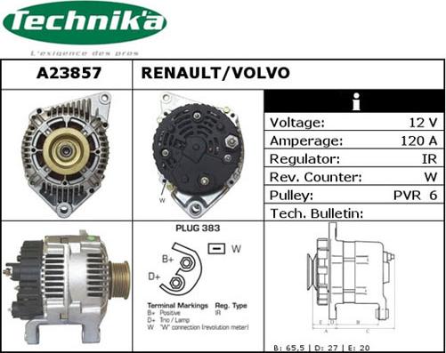 Technika A23857 - Генератор autospares.lv