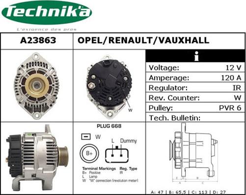 Technika A23863 - Генератор autospares.lv