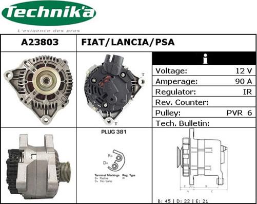 Technika A23803 - Генератор autospares.lv