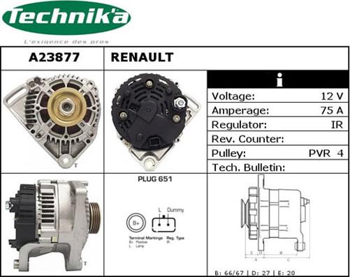 Technika A23877 - Генератор autospares.lv