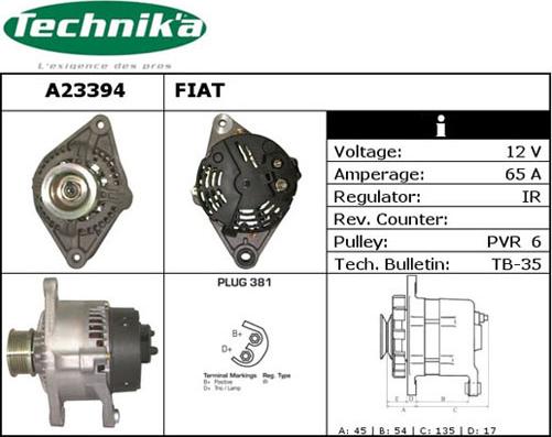 Technika A23394 - Генератор autospares.lv