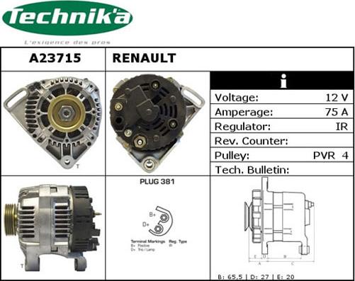 Technika A23715 - Генератор autospares.lv