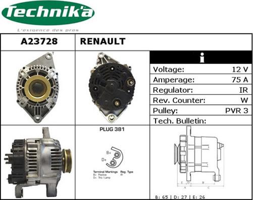 Technika A23728 - Генератор autospares.lv