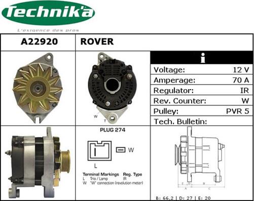 Technika A22920 - Генератор autospares.lv