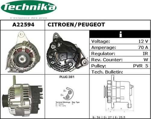 Technika A22594 - Генератор autospares.lv