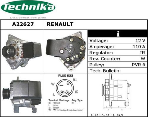 Technika A22627 - Генератор autospares.lv