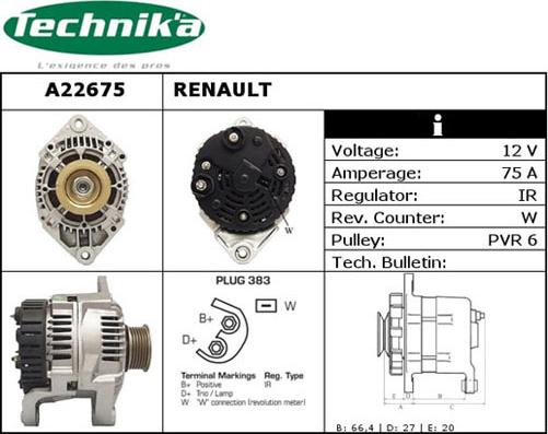 Technika A22675 - Генератор autospares.lv