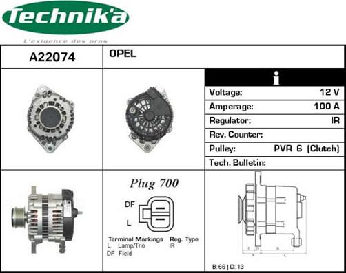 Technika A22074 - Генератор autospares.lv