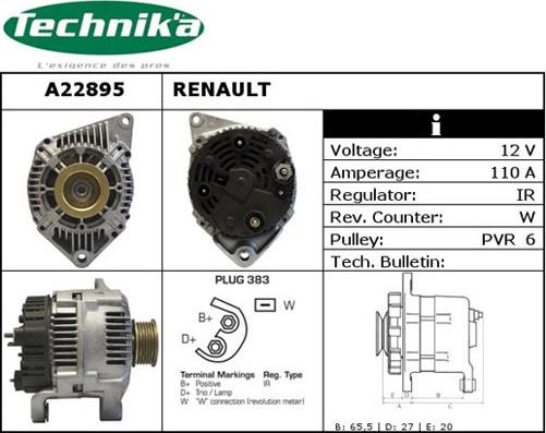 Technika A22895 - Генератор autospares.lv