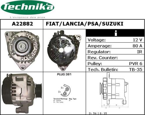 Technika A22882 - Генератор autospares.lv