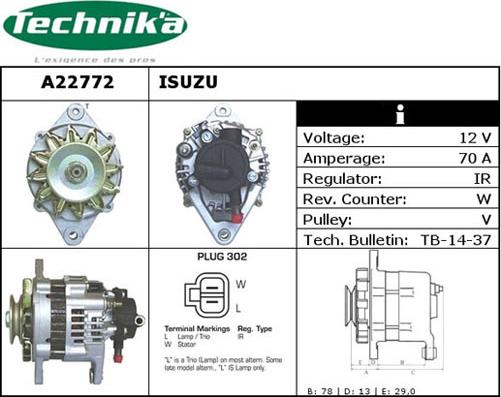 Technika A22772 - Генератор autospares.lv