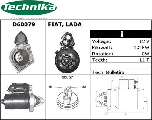 Technika D60079 - Стартер autospares.lv