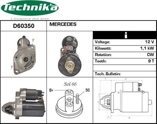 Technika D60350 - Стартер autospares.lv