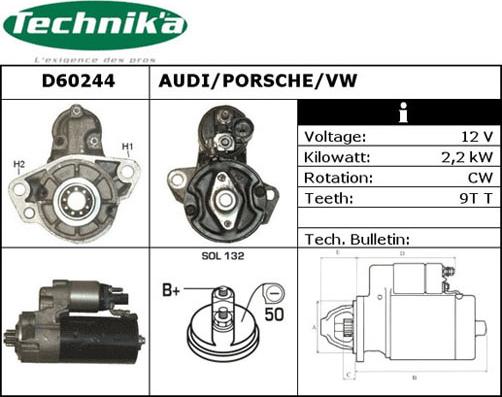 Technika D60244 - Стартер autospares.lv