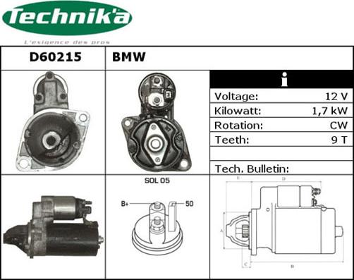 Technika D60215 - Стартер autospares.lv