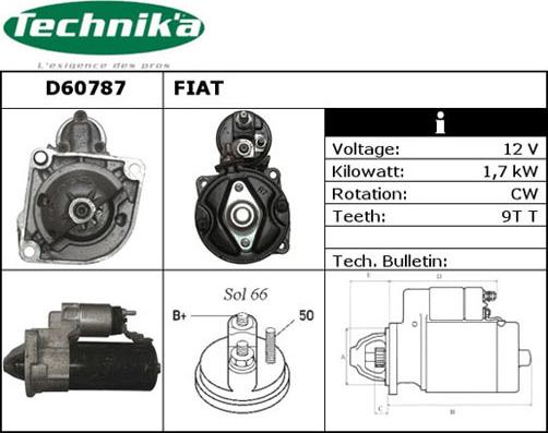 Technika D60787 - Стартер autospares.lv