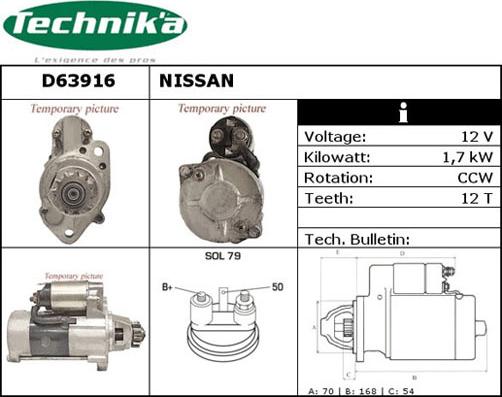 Technika D63916 - Стартер autospares.lv