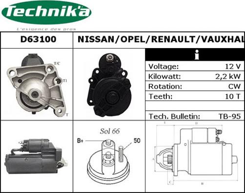 Technika D63100 - Стартер autospares.lv