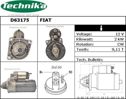 Technika D63175 - Стартер autospares.lv