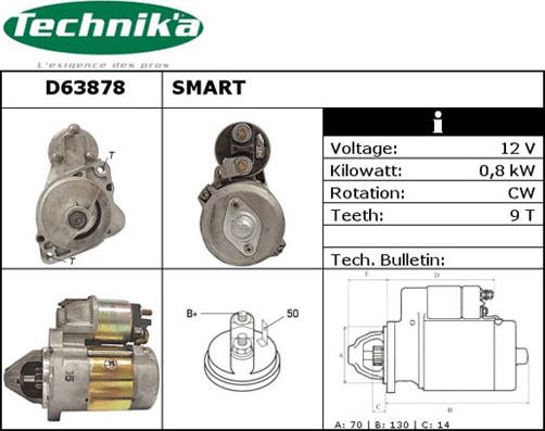 Technika D63878 - Стартер autospares.lv