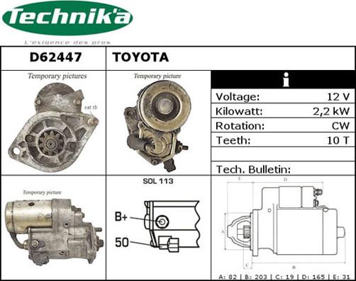 Technika D62447 - Стартер autospares.lv