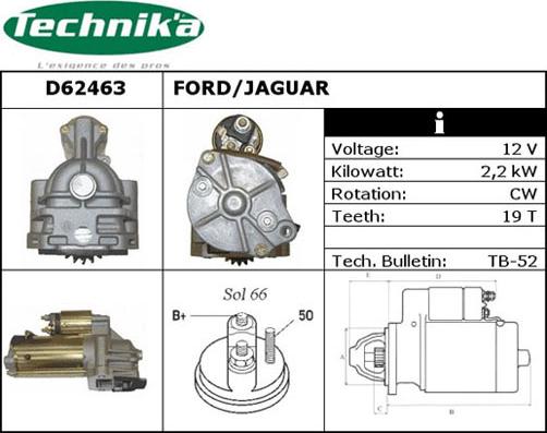 Technika D62463 - Стартер autospares.lv