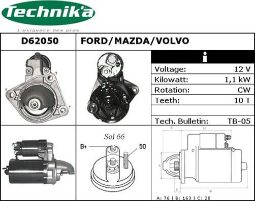 Technika D62050 - Стартер autospares.lv