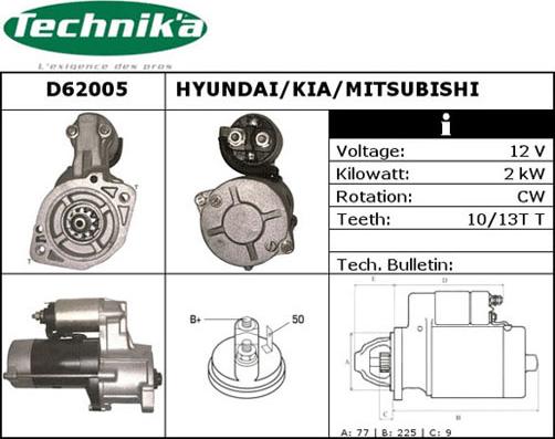 Technika D62005 - Стартер autospares.lv