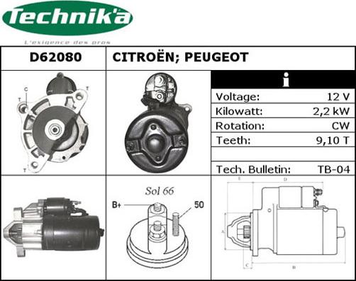 Technika D62080 - Стартер autospares.lv